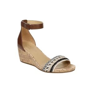Naturalizer Areda Wedge Sandals Natural Multi Woven Ankle Strap Wide Width 6.5W